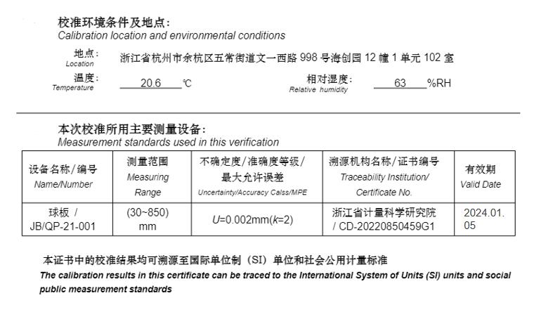 校准环镜条件